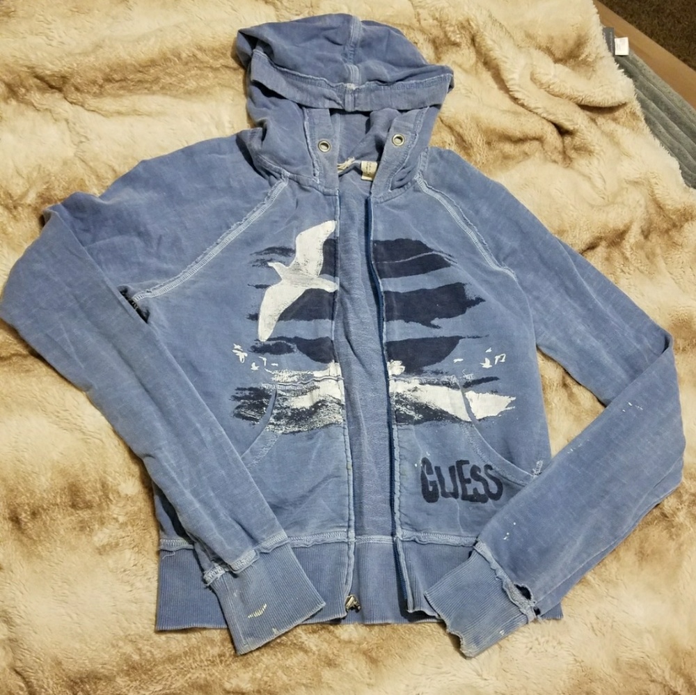 distressed guess hoodie
